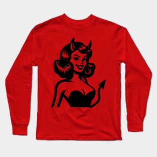 Retro Devil Girl Long Sleeve T-Shirt